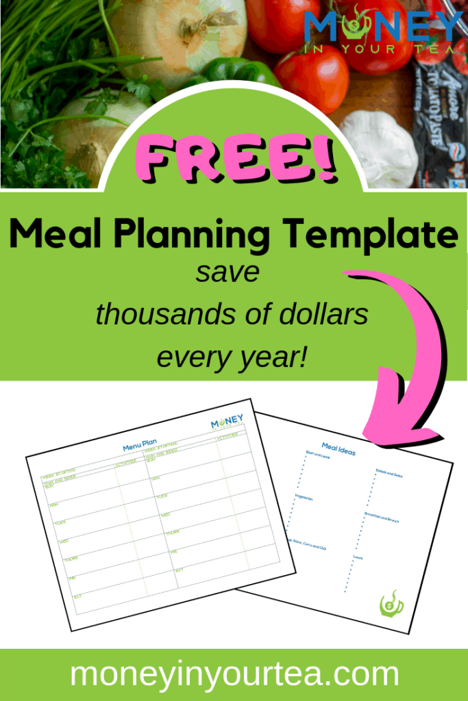 This free and reusable meal planning template will save you thousands of dollars every year on groceries. Plan around your family's busy schedule. #mealplanning #freeprintable #healthy #dinner #template #planner #family #savemoneyongroceries #budget