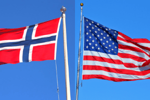 Norway and USA flags. Discover women of personal finance on #IWD